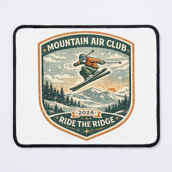 Item preview, Mountain Air Club 2026 Ride the Ridge Vintage Skiing Alpine Design designed and sold by inkoutninja.