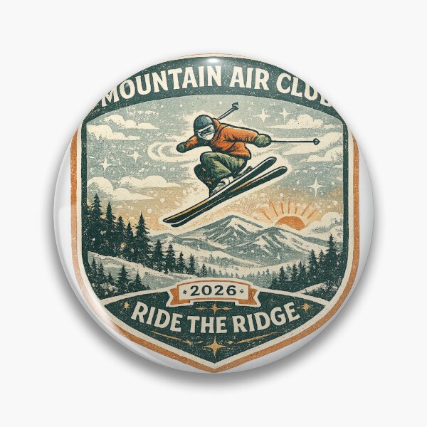 Item preview, Mountain Air Club 2026 Ride the Ridge Vintage Skiing Alpine Design designed and sold by inkoutninja.