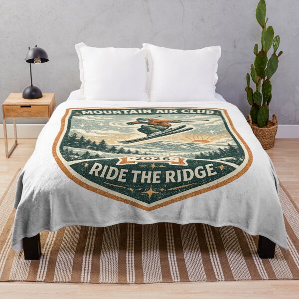 Item preview, Mountain Air Club 2026 Ride the Ridge Vintage Skiing Alpine Design designed and sold by inkoutninja.