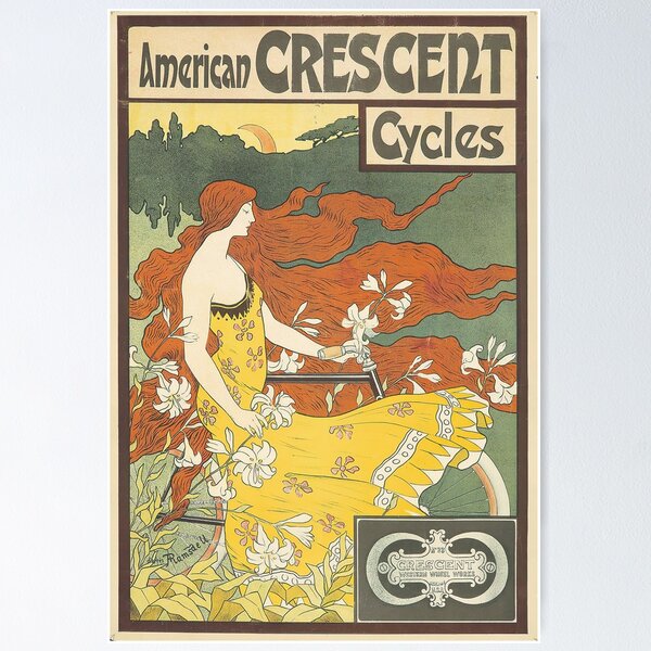 Item preview, Vintage American Crescent Cycles Advertisement designed and sold by Lucy Goosy Art.