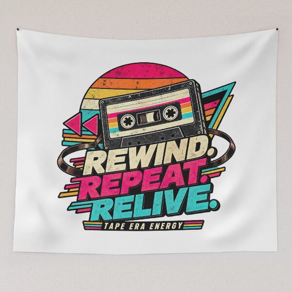 Item preview, Retro Cassette Tape 80s 90s Nostalgia designed and sold by graphic-genie.