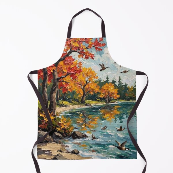 Item preview, Autumn Lake Reflections – Oil Painting Landscape designed and sold by nhk999.