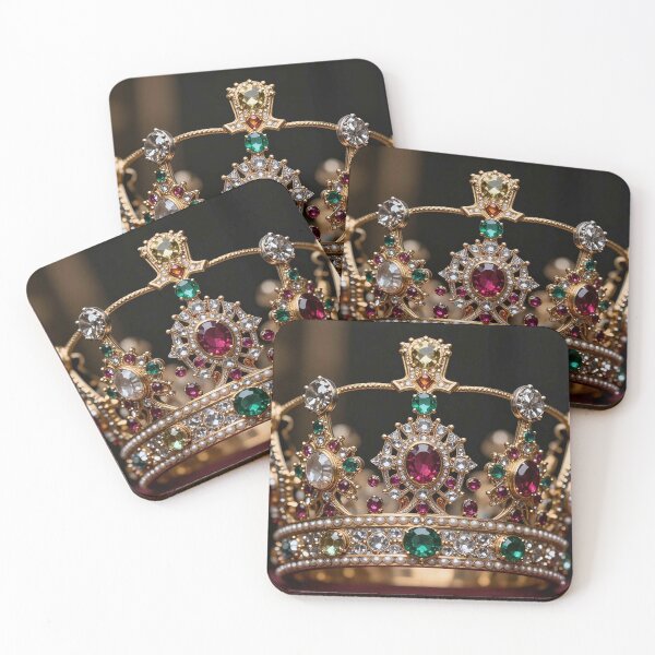 Item preview, Multicolored Golden Crown with Ruby, Emerald, Pearls and Diamonds designed and sold by MFMart.