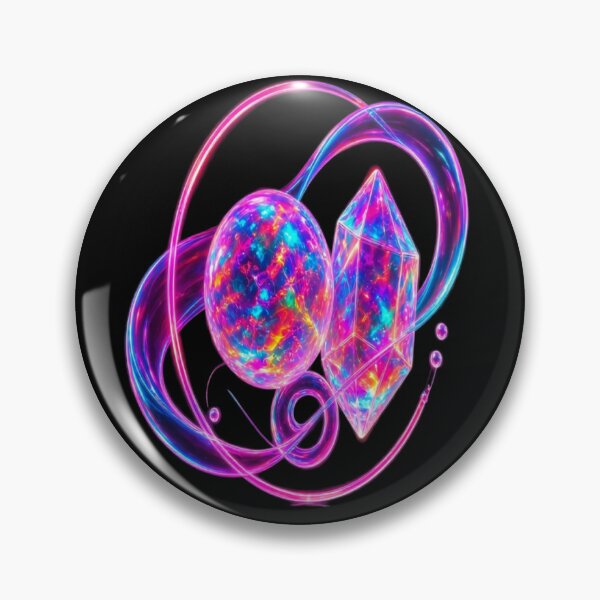 Item preview, Neon Cyber Crystal Orb - Futuristic Prismatic Galaxy Art designed and sold by Breezes-of-Ida.