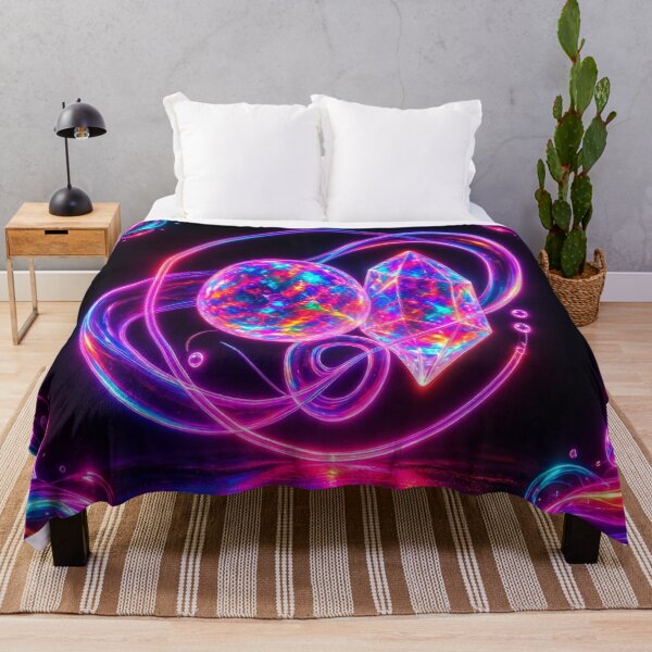 Item preview, Neon Cyber Crystal Orb - Futuristic Prismatic Galaxy Art designed and sold by Breezes-of-Ida.
