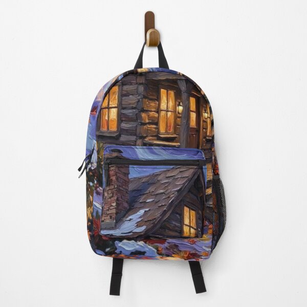 Item preview, Twilight Cabin in the Mountains - Oil Painting designed and sold by nhk999.