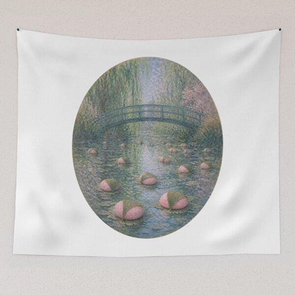 Item preview, Sakura Mochi Water Lilies | Masterpiece Food Parody | Japanese Design designed and sold by JapanMemoir.