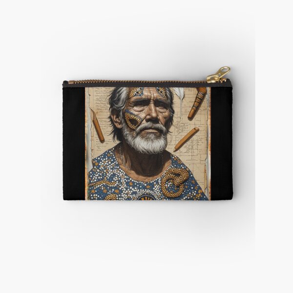 Item preview, Elder Wisdom Aboriginal-Inspired Dot Art Boomerang Portrait designed and sold by halibutgoatramb.