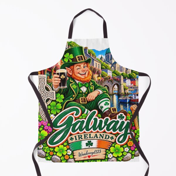 Item preview, Galway Ireland – Fun Leprechaun Shamrocks & Celtic Vintage Design designed and sold by Wandervogel123.