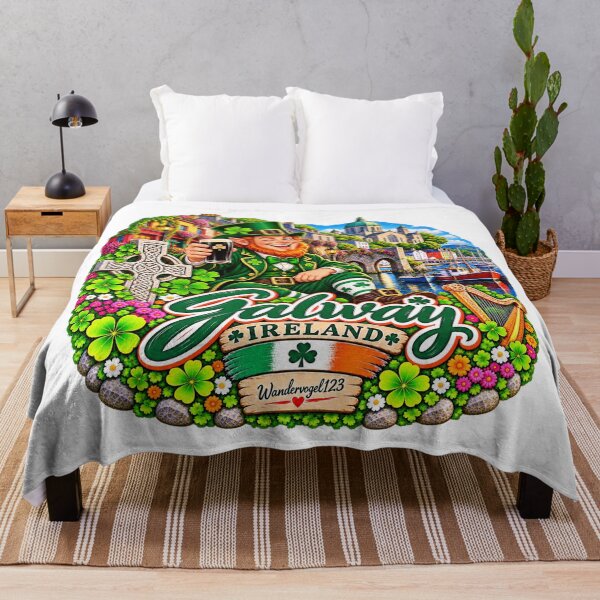 Item preview, Galway Ireland – Fun Leprechaun Shamrocks & Celtic Vintage Design designed and sold by Wandervogel123.