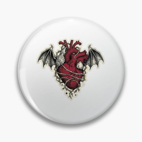 Item preview, Anatomical Heart with Bat Wings and Thorns designed and sold by Lokananta.