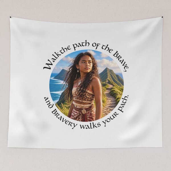 Item preview,  Polynesian Courage Proverb - Walk the path of the brave | Pacific Art designed and sold by ShakaLife.org.