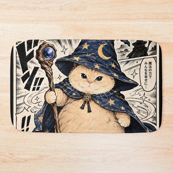 Item preview, Fat Cat Wizard Anime Style for Cat Lover designed and sold by LEMONEKO.