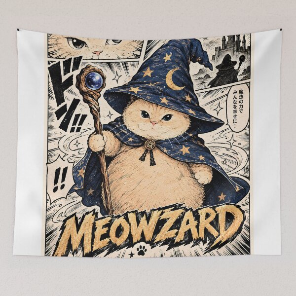 Item preview, Fat Cat Wizard Anime Style for Cat Lover designed and sold by LEMONEKO.