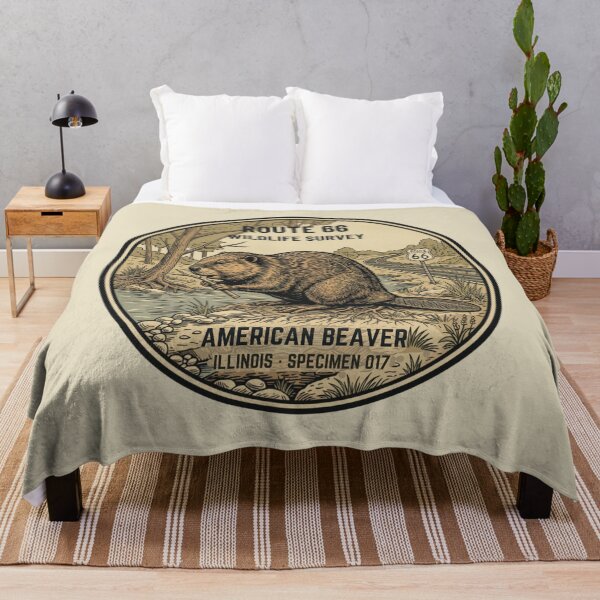 Item preview, American Beaver Route 66 Wildlife Badge Illinois Art designed and sold by CalmCapy Co.