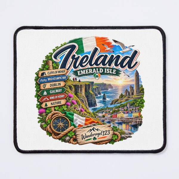Item preview, Irlanda – Acantilados de Moher, Ruta Costera del Atlántico y Diseño Vintage de la Isla Esmeralda designed and sold by Wandervogel123.