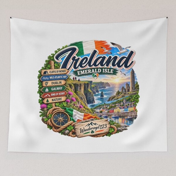 Item preview, Ireland – Cliffs of Moher, Wild Atlantic Way & Emerald Isle Vintage Design designed and sold by Wandervogel123.