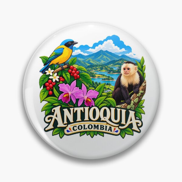 Item preview, Antiquia Colombia Wildlife - Tropical Bird and Capuchin Monkey designed and sold by Myra365Art.
