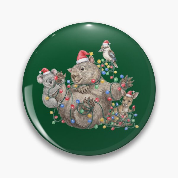 Item preview, Festive Aussie Animal Christmas Crew on Forest Green – Wombat Koala Kookaburra Apparel designed and sold by Wennebabs.