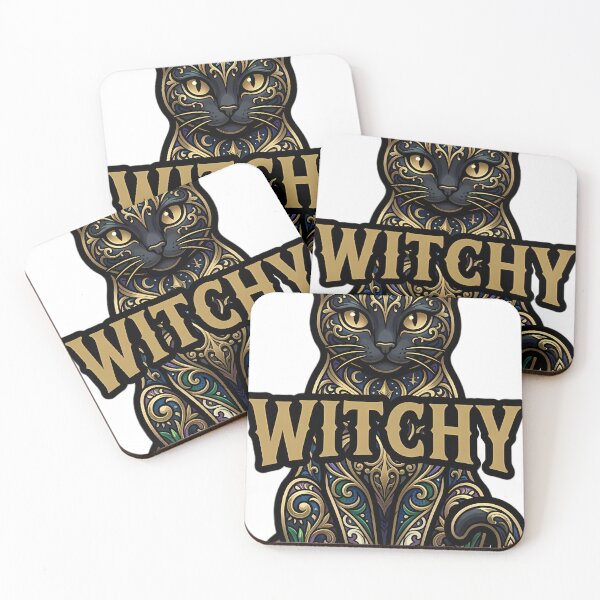 Item preview, Witchy Black Cat Emblem - Witch Aesthetic Gothic Art designed and sold by IllumeInk.