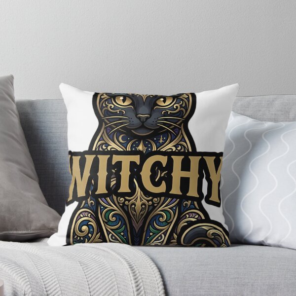 Item preview, Witchy Black Cat Emblem - Witch Aesthetic Gothic Art designed and sold by IllumeInk.