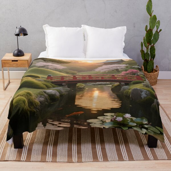 Item preview, Bridge of Serenity | Koi Garden at Sunrise designed and sold by nhk999.