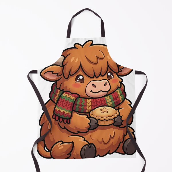 Item preview, Cute Christmas Highland Cow Holding a Mince Pie designed and sold by pumsquare.