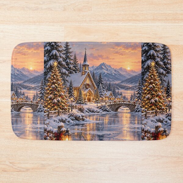 Item preview, Winter wonderland Christmas cottage designed and sold by RobertMartinArt.