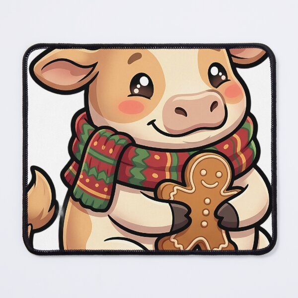 Item preview, Cute Christmas Jersey Cow Holding a Gingerbread Cookie designed and sold by pumsquare.