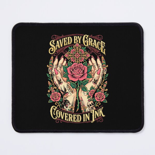 Item preview, Saved By Grace Covered In Ink Tattoo Lover Inked Rose Girl designed and sold by GrandeDuc.