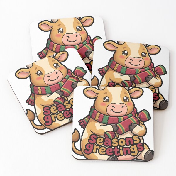 Item preview, Cute Christmas Guernsey Cow Holding a Christmas Cracker - Seasons Greetings designed and sold by pumsquare.