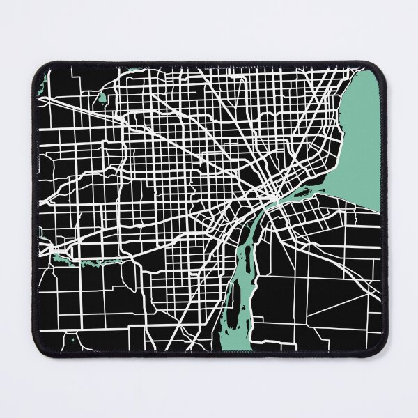Item preview, Detroit Map Michigan City USA Travel Souvenir designed and sold by MapsByLeo.