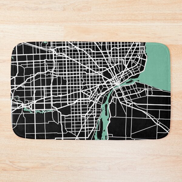 Item preview, Detroit Map Michigan City USA Travel Souvenir designed and sold by MapsByLeo.