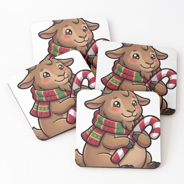 Item preview, Cute Christmas Alpine Goat Holding a Candy Cane designed and sold by pumsquare.
