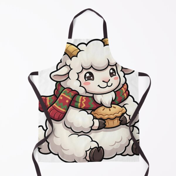 Item preview, Cute Christmas Angora Goat Hugging a Mince Pie designed and sold by pumsquare.