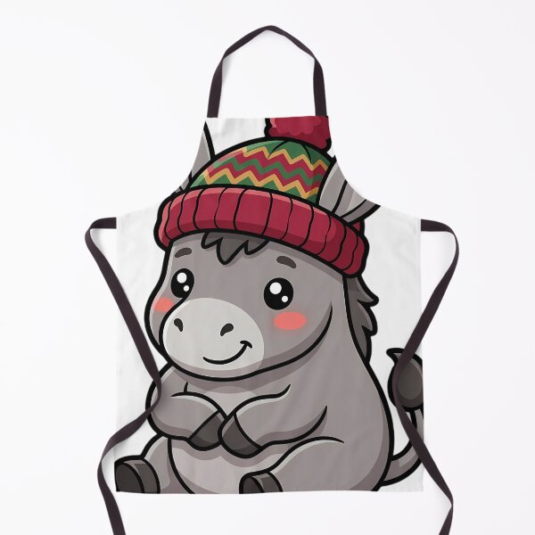 Item preview, Cute Christmas Donkey in a Knitted Bobble Hat designed and sold by pumsquare.
