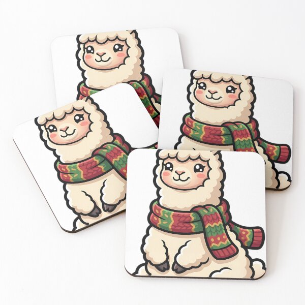 Item preview, Cute Christmas Llama in a Long Knitted Scarf designed and sold by pumsquare.