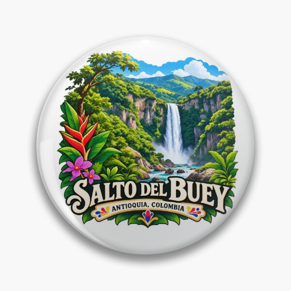 Item preview, Salto del Buey Waterfall - Antioquia Colombia Scenic Nature designed and sold by Myra365Art.
