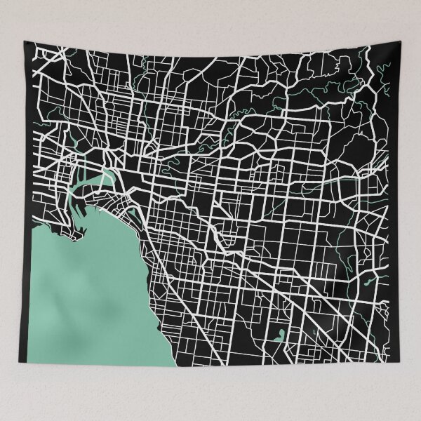 Item preview, Melbourne Map City Australia Travel Souvenir designed and sold by MapsByLeo.
