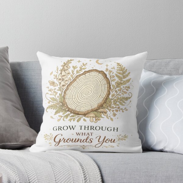 Item preview, Grow Through What Grounds You Tree Rings Botanical Cottagecore Nature Design designed and sold by inkoutninja.