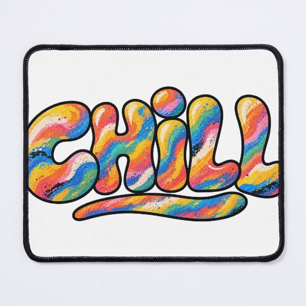 Item preview, Chill Retro Saying Typography Colorful Psychedelic Rainbow designed and sold by LongIslandDesgn.