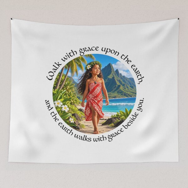 Item preview, Polynesian Harmony Proverb - Walk with grace upon the earth | Pacific Art designed and sold by ShakaLife.org.