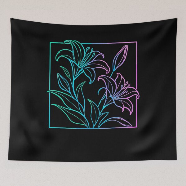 Item preview, Neon Lily Botanical Floral Linework Design designed and sold by stmpdwrld.