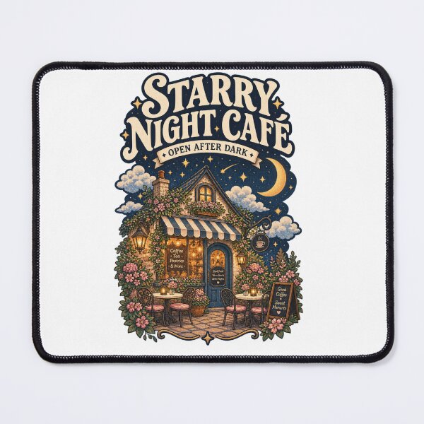 Item preview, Starry Night Cafe Cozy Cottagecore Coffee Shop Art designed and sold by EssentialsWear.