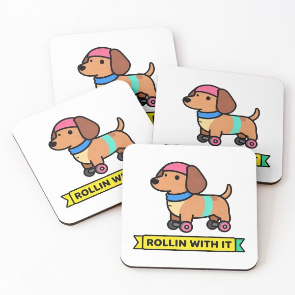 Item preview, Vintage Retro Roller Skating Dachshund designed and sold by Arc2020.