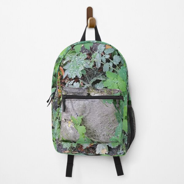 Item preview, Dew Covered Green Leaves Beside Stone Wall designed and sold by PhuongVoArt.
