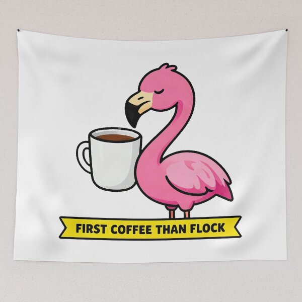 Item preview, Grumpy Flamingo Needs Morning Coffee designed and sold by Arc2020.