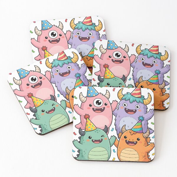 Item preview, Birthday Party Hat Monsters designed and sold by darlbit.