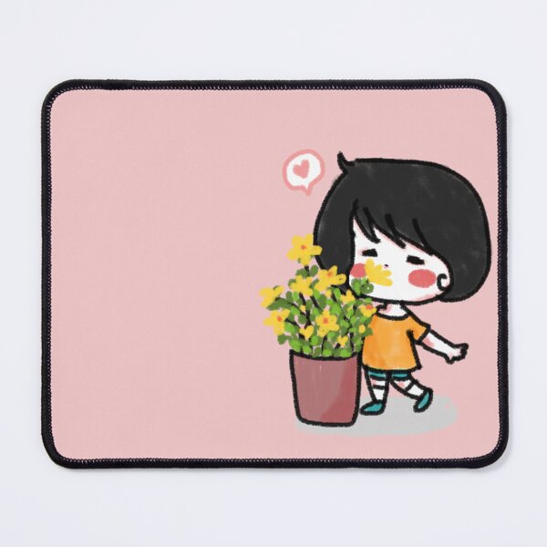 Item preview, Cute Girl Smelling Yellow Flowers designed and sold by daitrangcathy.ig.