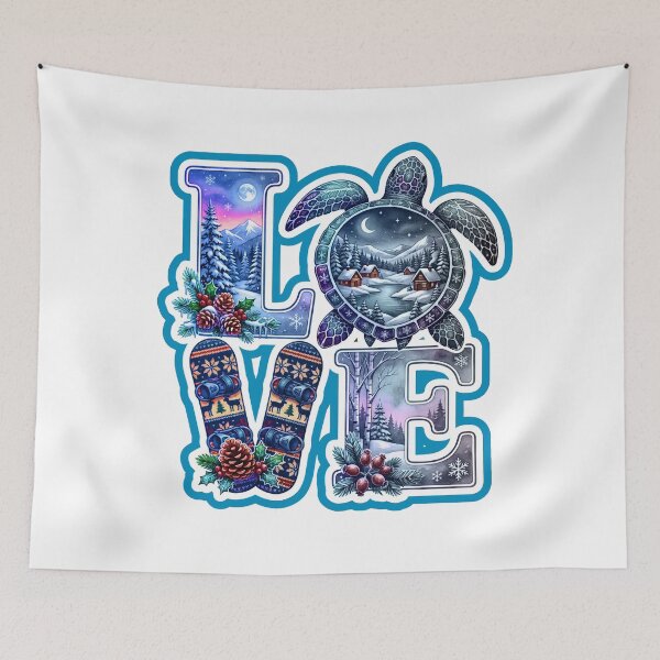Item preview, Love Winter Wonderland Turtle Snowy Forest Christmas designed and sold by LOVEARTDESIGN.